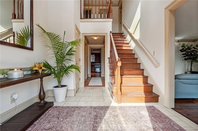 view of tiled entrance foyer