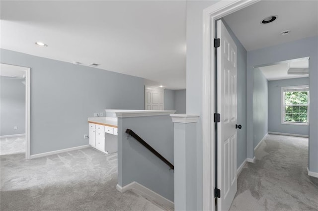 3362 Palm Cir NW, Kennesaw, GA 30144 - corridor featuring an upstairs landing, light carpet, and baseboards