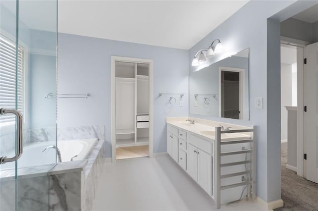 3362 Palm Cir NW, Kennesaw, GA 30144 - full bathroom with double vanity, a garden tub, and baseboards