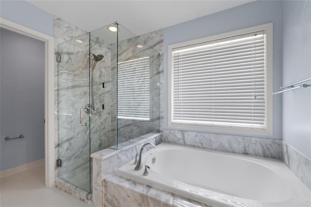 3362 Palm Cir NW, Kennesaw, GA 30144 - bathroom featuring a marble finish shower and a bath
