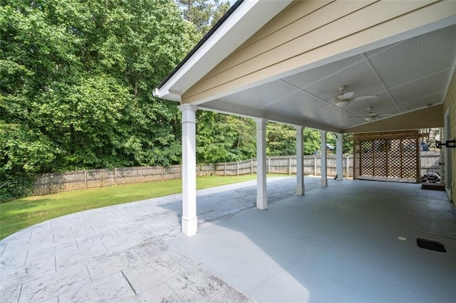 3362 Palm Cir NW, Kennesaw, GA 30144 - view of patio / terrace featuring ceiling fan and a carport