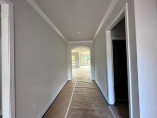 5444 Miravista Way, Hoschton, GA 30548 - corridor featuring arched walkways and crown molding