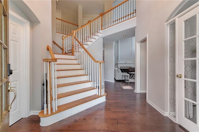 4360 Canterbury Walk Dr, Duluth, GA 30097 - foyer with wood finished floors, baseboards, and stairs