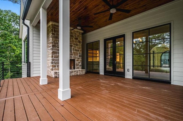 deck featuring ceiling fan