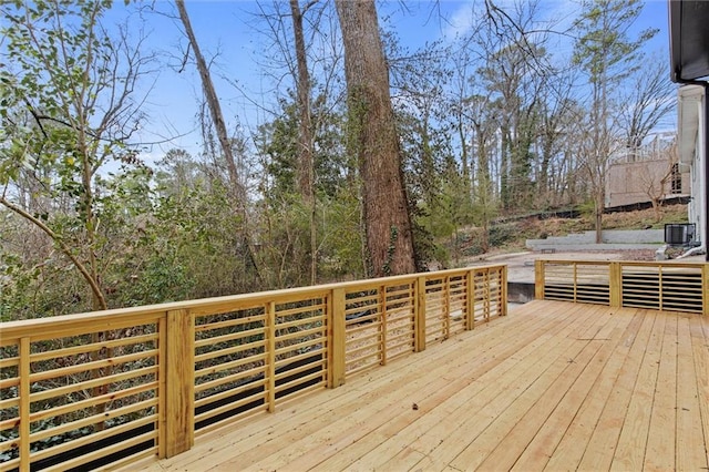 wooden terrace with central AC