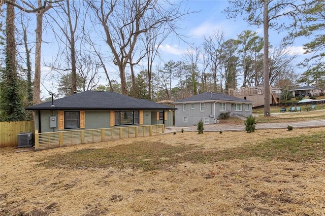 view of front of property with cooling unit