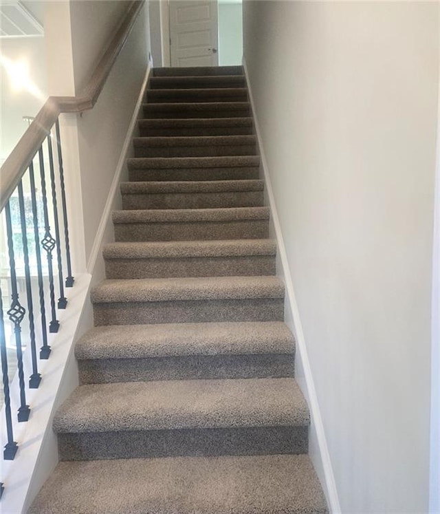 stairs with baseboards