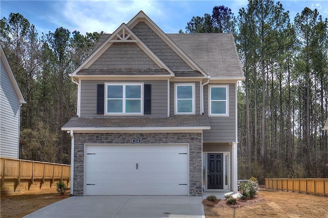 craftsman-style house with a garage