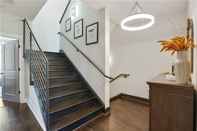 1300 Dekalb Ave NE Unit 731, Atlanta, GA 30307 - staircase featuring wood finished floors and baseboards