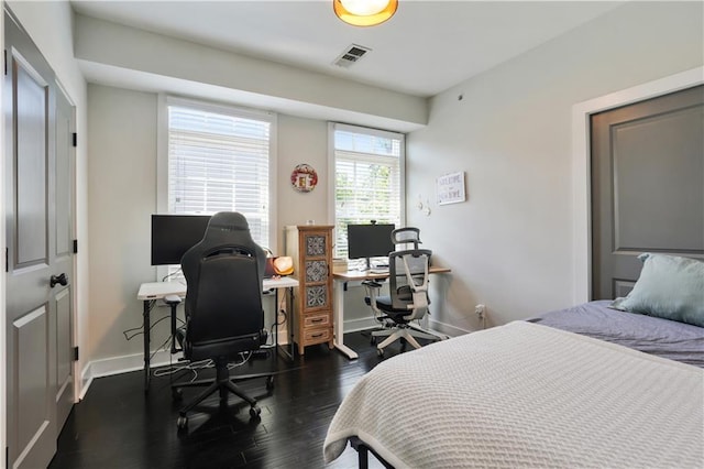 1300 Dekalb Ave NE Unit 731, Atlanta, GA 30307 - bedroom with dark wood-style floors, baseboards, and a desk