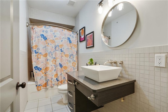 1300 Dekalb Ave NE Unit 731, Atlanta, GA 30307 - bathroom with toilet, tile patterned floors, shower / tub combo with curtain, and vanity