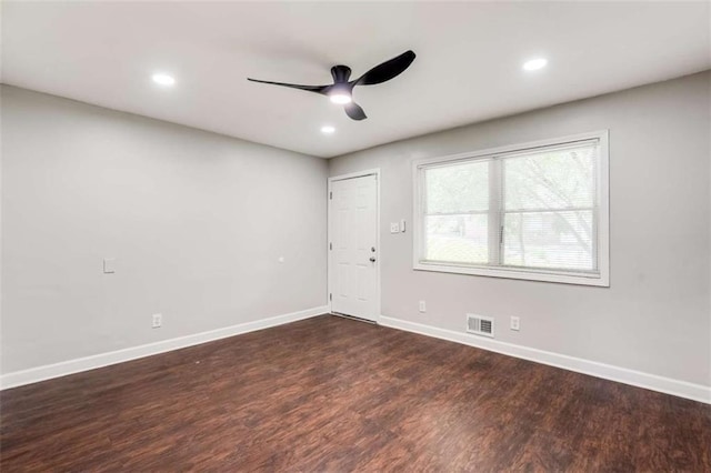 1401 Pine Ave, East Point, GA 30344 - empty room featuring ceiling fan, wood finished floors, and recessed lighting