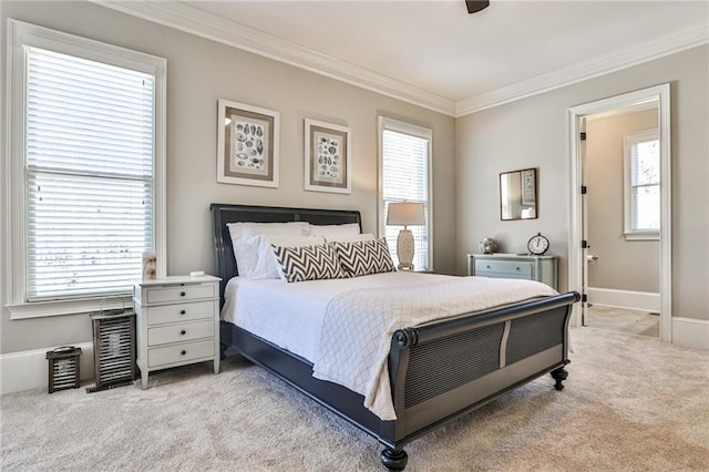 620 Elizabeth Oak Ct, Alpharetta, GA 30004 - bedroom featuring ornamental molding and light carpet