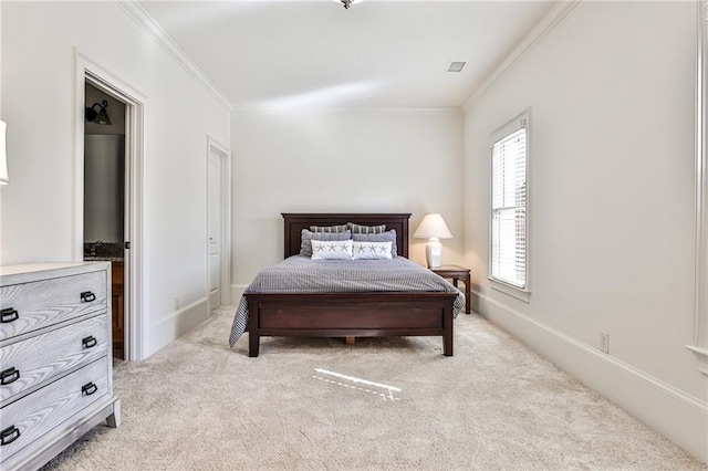 620 Elizabeth Oak Ct, Alpharetta, GA 30004 - bedroom with crown molding and light colored carpet