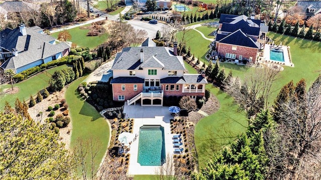 620 Elizabeth Oak Ct, Alpharetta, GA 30004 - aerial view of property and surrounding area featuring a pool area