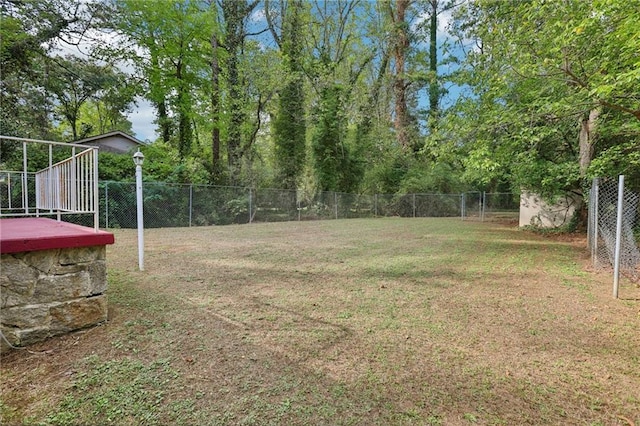 view of yard featuring fence