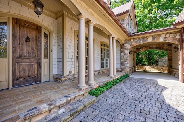 view of doorway to property