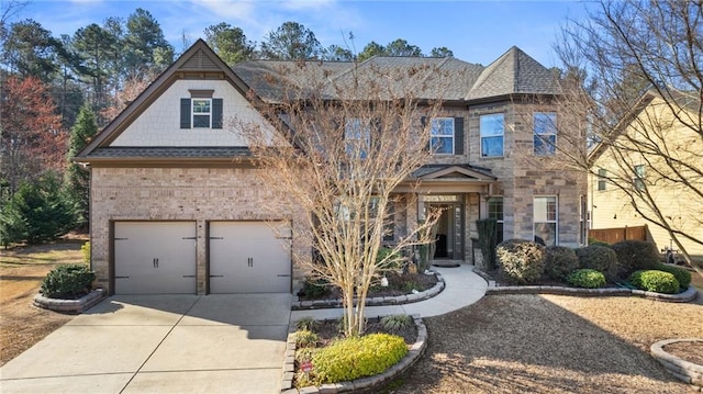 view of front of home with brick siding and driveway