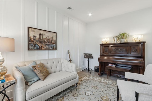 living room featuring light hardwood / wood-style floors