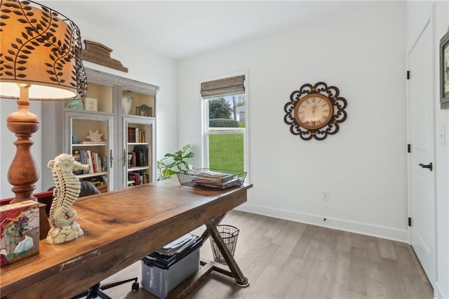 office featuring hardwood / wood-style floors