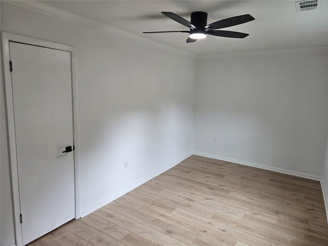 775 Lee Andrews Ave SE, Atlanta, GA 30315 - unfurnished room with ceiling fan, ornamental molding, light wood-type flooring, and baseboards