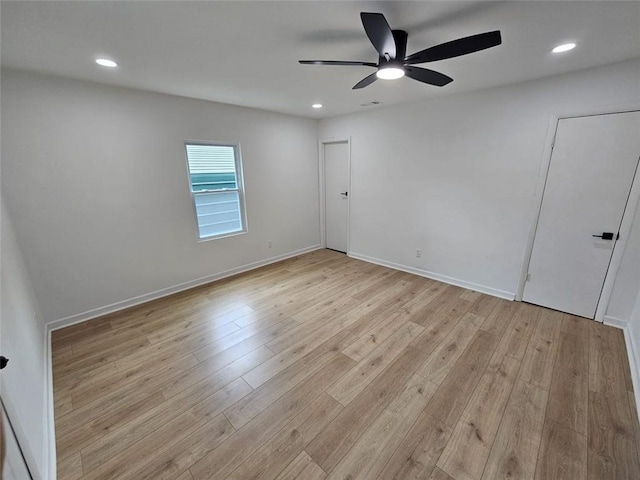 775 Lee Andrews Ave SE, Atlanta, GA 30315 - spare room with ceiling fan, light wood finished floors, recessed lighting, and baseboards
