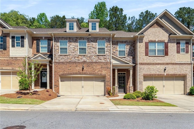 view of property featuring a garage