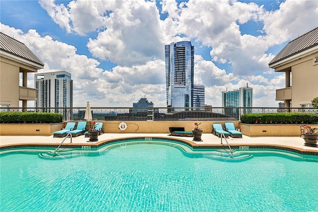 view of pool with a patio area