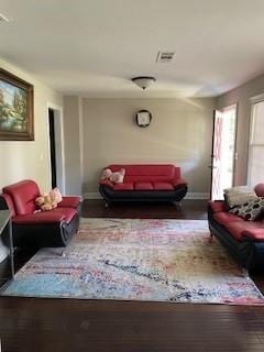 living room featuring hardwood / wood-style floors