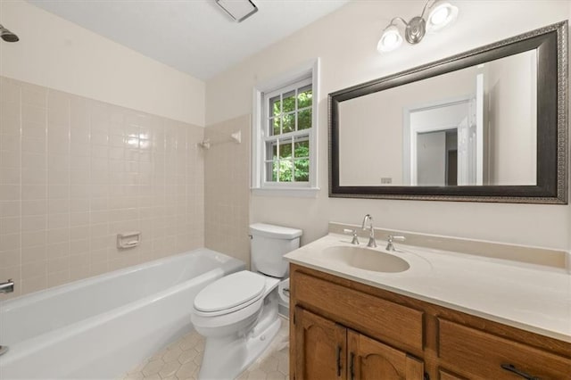 127 Roe Hampton Ln, Stone Mountain, GA 30087 - bathroom featuring vanity, shower / washtub combination, and tile patterned floors