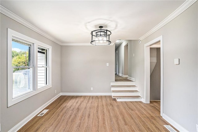 1521 Bonner Gilbert Rd, Macon, GA 31220 - unfurnished dining area with light wood-style floors and crown molding