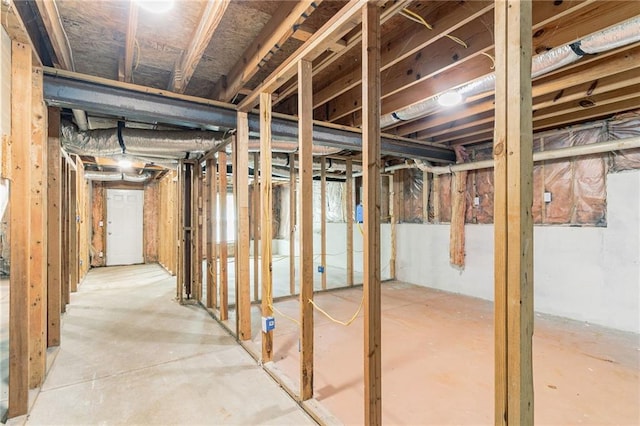 view of unfinished below grade area