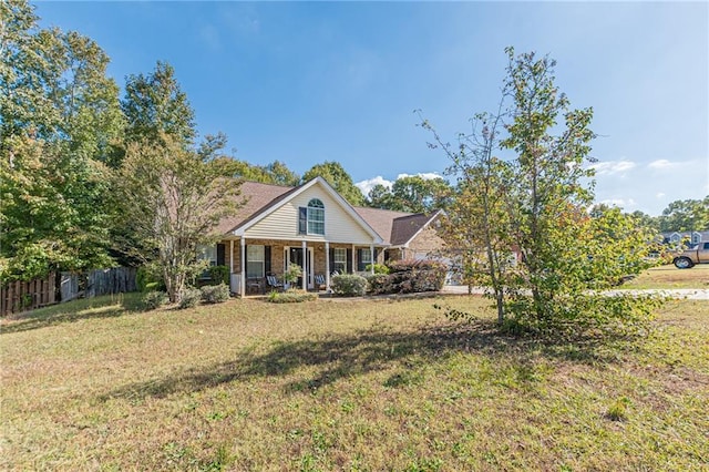 view of front of property with a front lawn