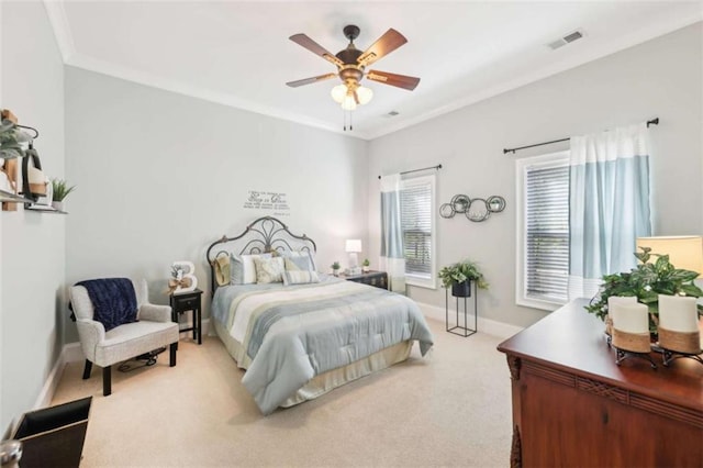 270 Morrow Rd, Newborn, GA 30056 - bedroom with ornamental molding, carpet, baseboards, and a ceiling fan