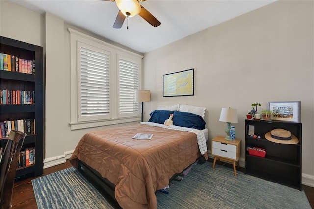 746 N Highland Ave NE Unit 7, Atlanta, GA 30306 - bedroom featuring baseboards, wood finished floors, and ceiling fan