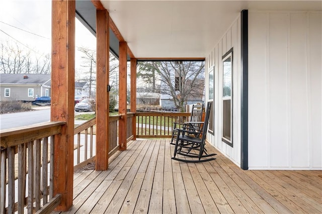 wooden deck featuring a porch