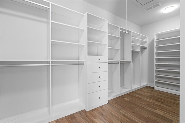 spacious closet featuring wood finished floors