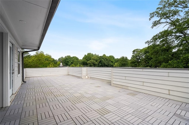 view of patio / terrace with view of scattered trees