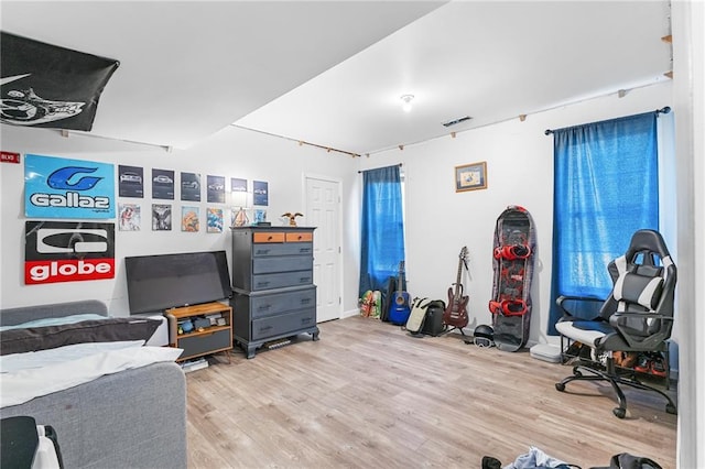 bedroom featuring light hardwood / wood-style flooring