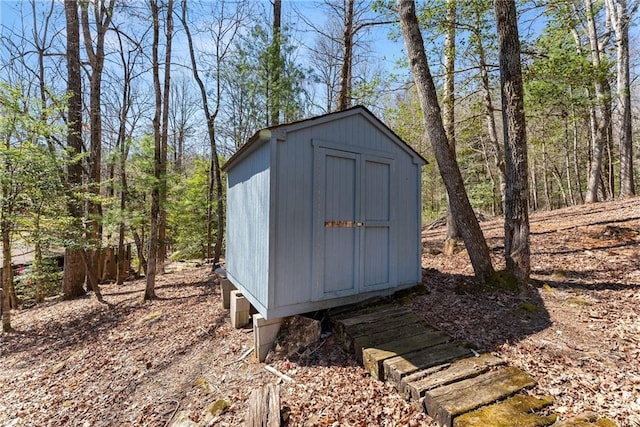 view of shed