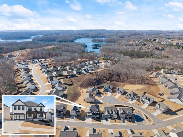 6035 Morning Star Ln, Gainesville, GA 30506 - birds eye view of property featuring a residential view and a water view