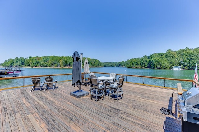 3441 Shoreland Dr, Buford, GA 30518 - dock area with a water view and a wooded view