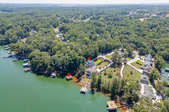 3441 Shoreland Dr, Buford, GA 30518 - bird's eye view of a heavily wooded area and a nearby body of water
