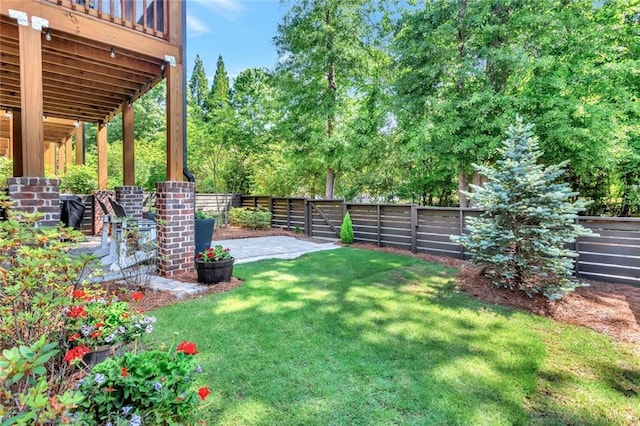 view of yard with a patio area