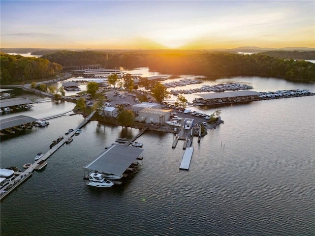 surrounding community with a water view