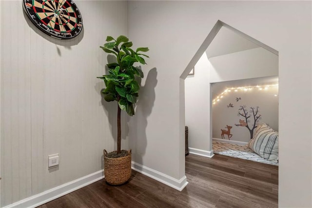 bedroom with french doors, access to exterior, visible vents, wood finished floors, and baseboards