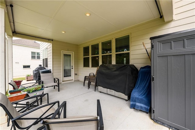 view of patio featuring grilling area