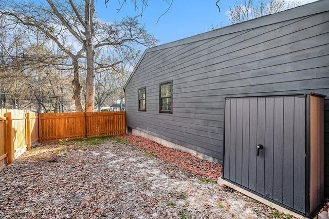 view of home's exterior featuring a fenced backyard