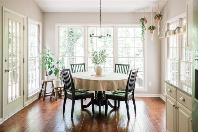 2986 Edenberry Ln NW, Kennesaw, GA 30152 - dining area featuring plenty of natural light, dark wood-type flooring, and baseboards