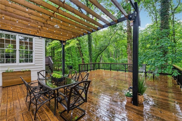 2986 Edenberry Ln NW, Kennesaw, GA 30152 - wooden deck with outdoor dining space and a pergola